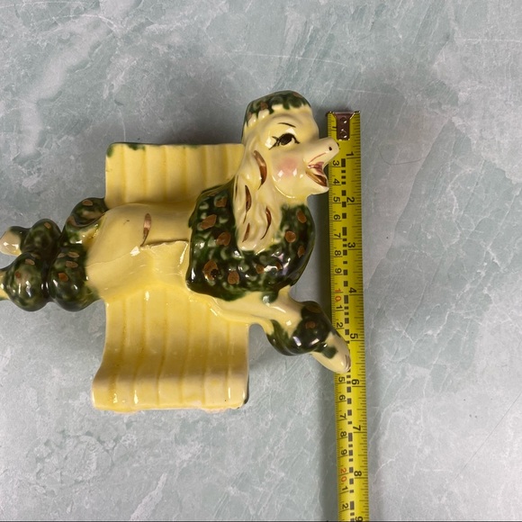 Vintage Ceramic Fashions by OPCO green poodle - Picture 9 of 11